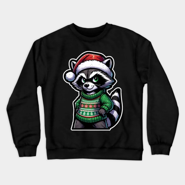 Christmas Raccoon Crewneck Sweatshirt by OddHouse